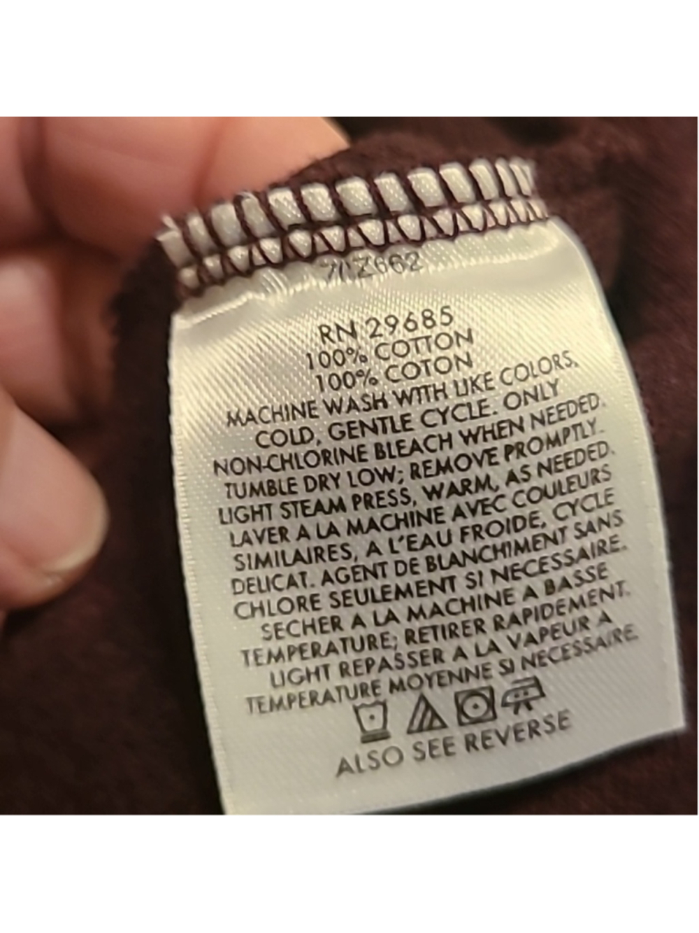 Pendleton 1/4 zippered NWT 100%cotton burgundy sz. Large.(#2492E) - Picture 7 of 15